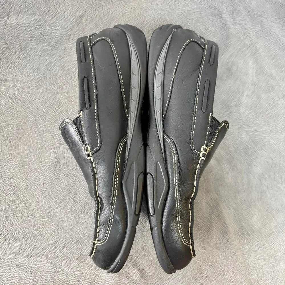 Johnston & Murphy Slip-On Shoes Men US 9.5M Black Sheepskin 25-0451 Vibram Sole